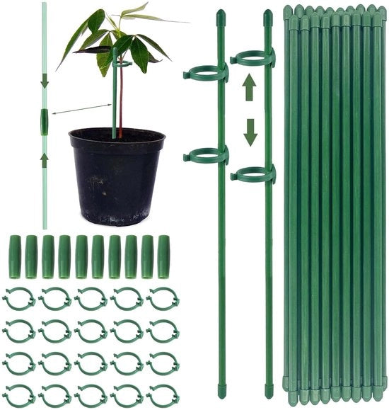 Sostegno per piante 20 pezzi - Sostegno per crescita - Supporto per piante - Sostegno per pomodoro - Sostegno per cavolo - Materiale in vetroresina duraturo - Supporto per piante in vetroresina
