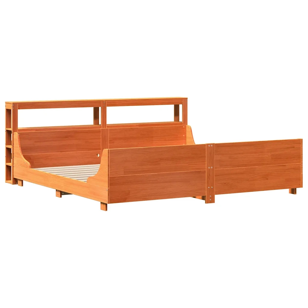 Letto senza Materasso Marrone Cera 180x200 cm in Legno di Pino