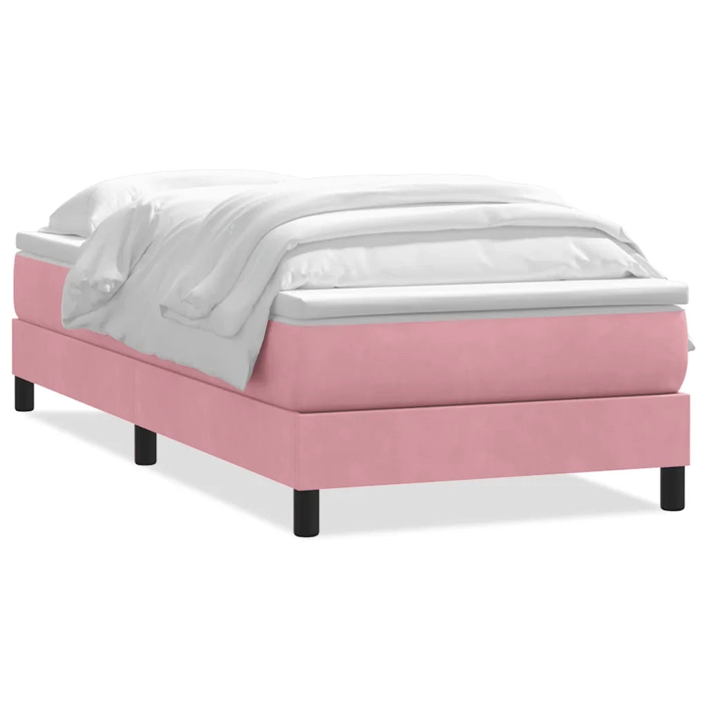 Giroletto a Molle con Materasso Rosa 80x220 cm Velluto 3315950