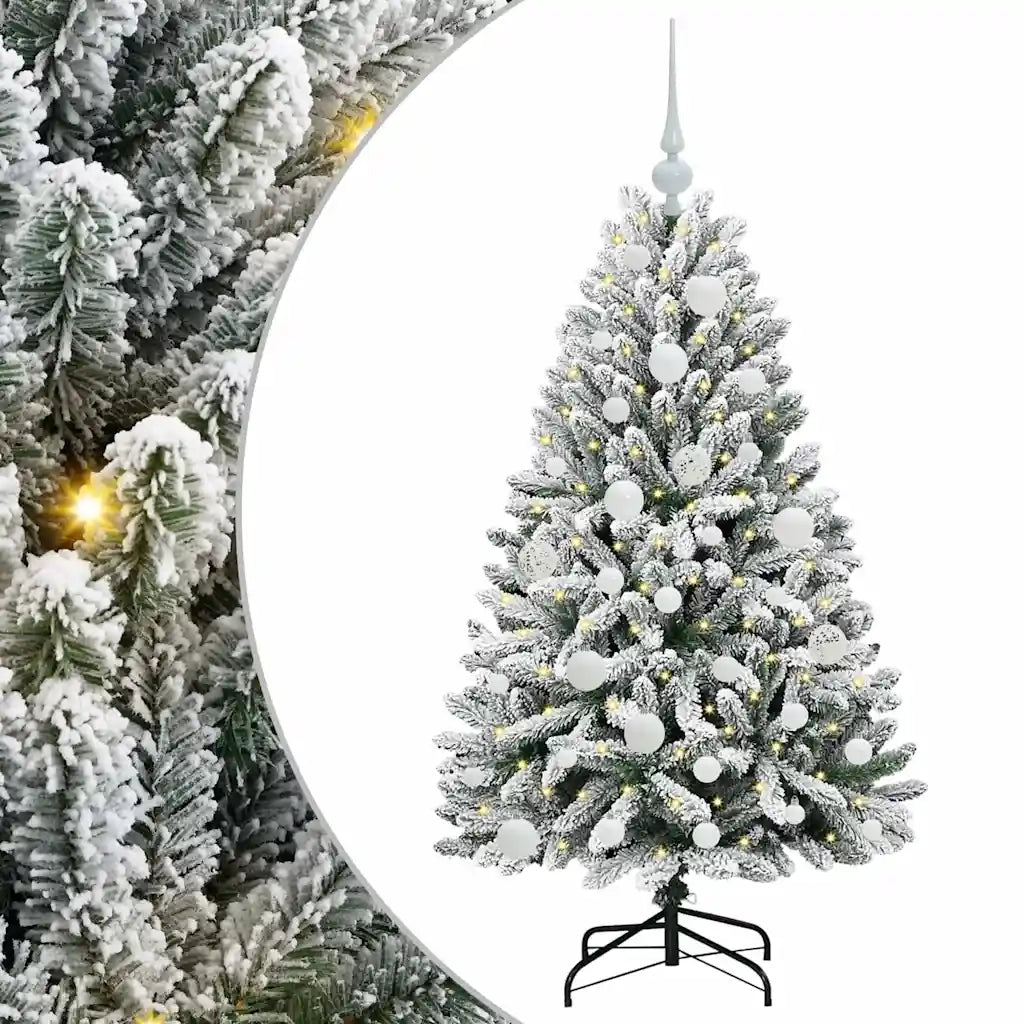 Albero di Natale artificiale con 150 LED Verde e Bianco 120 cm 3395733