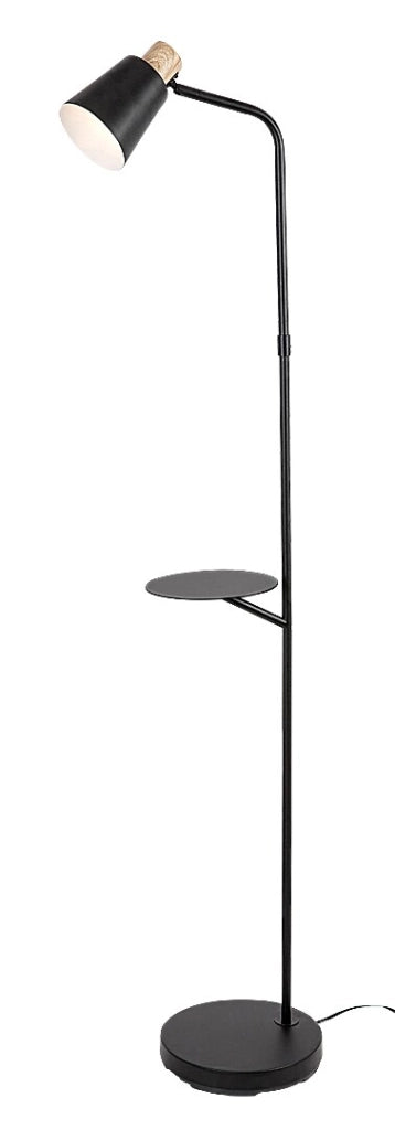 Lampada da terra nera con mensola E27 Rabalux Azim2