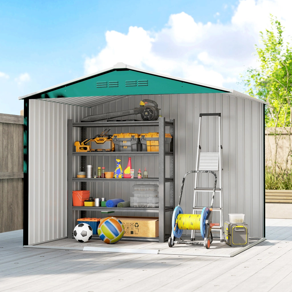Casetta da Giardino 3.6 m2 ¨C Zephmum ¨C Verde 236x171x191 cm con Porte Scorrevoli