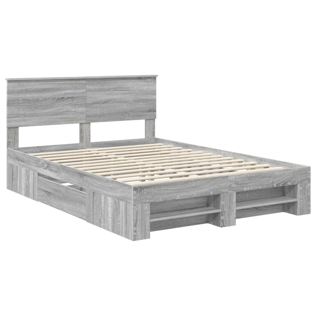 Struttura del letto con testiera Grigio Sonoma 150 x 200 cm 3408751