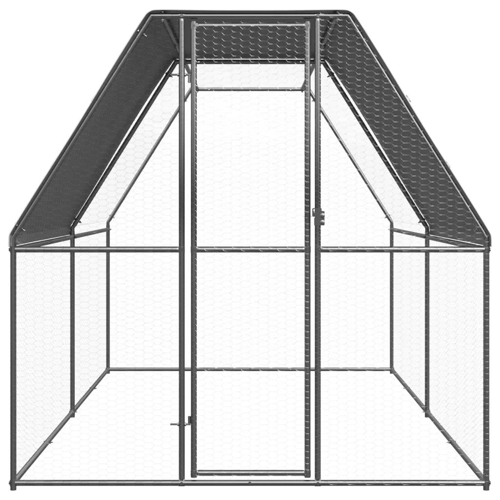 Pollaio da Esterno 2x4x2 m in Acciaio Zincato 3089319