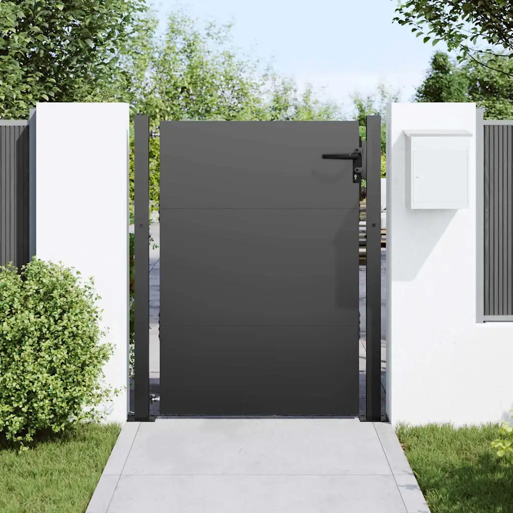 Cancello da giardino con blocco Nero 110 x 155 cm