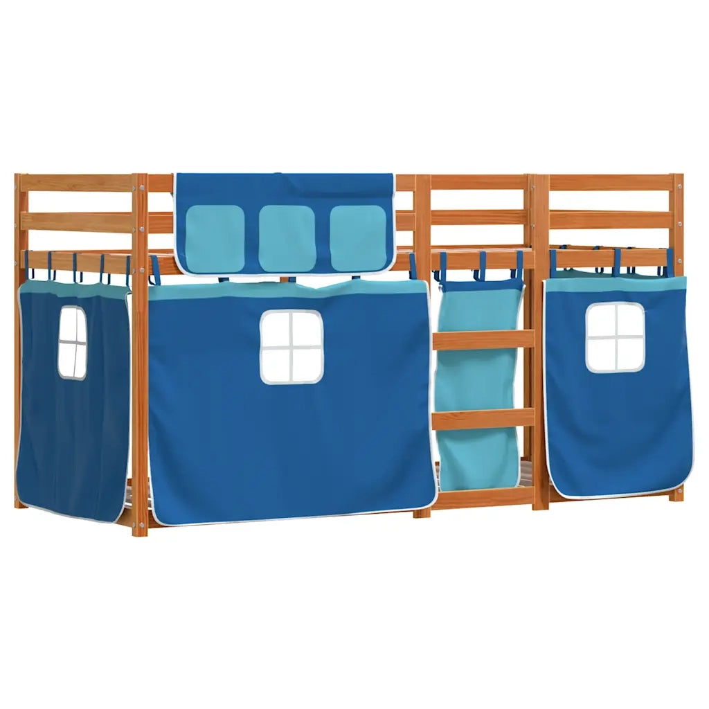 Letto singolo | Letto per adulti | Letto a Castello senza Materasso Blu 90x190cm Massello Pino
