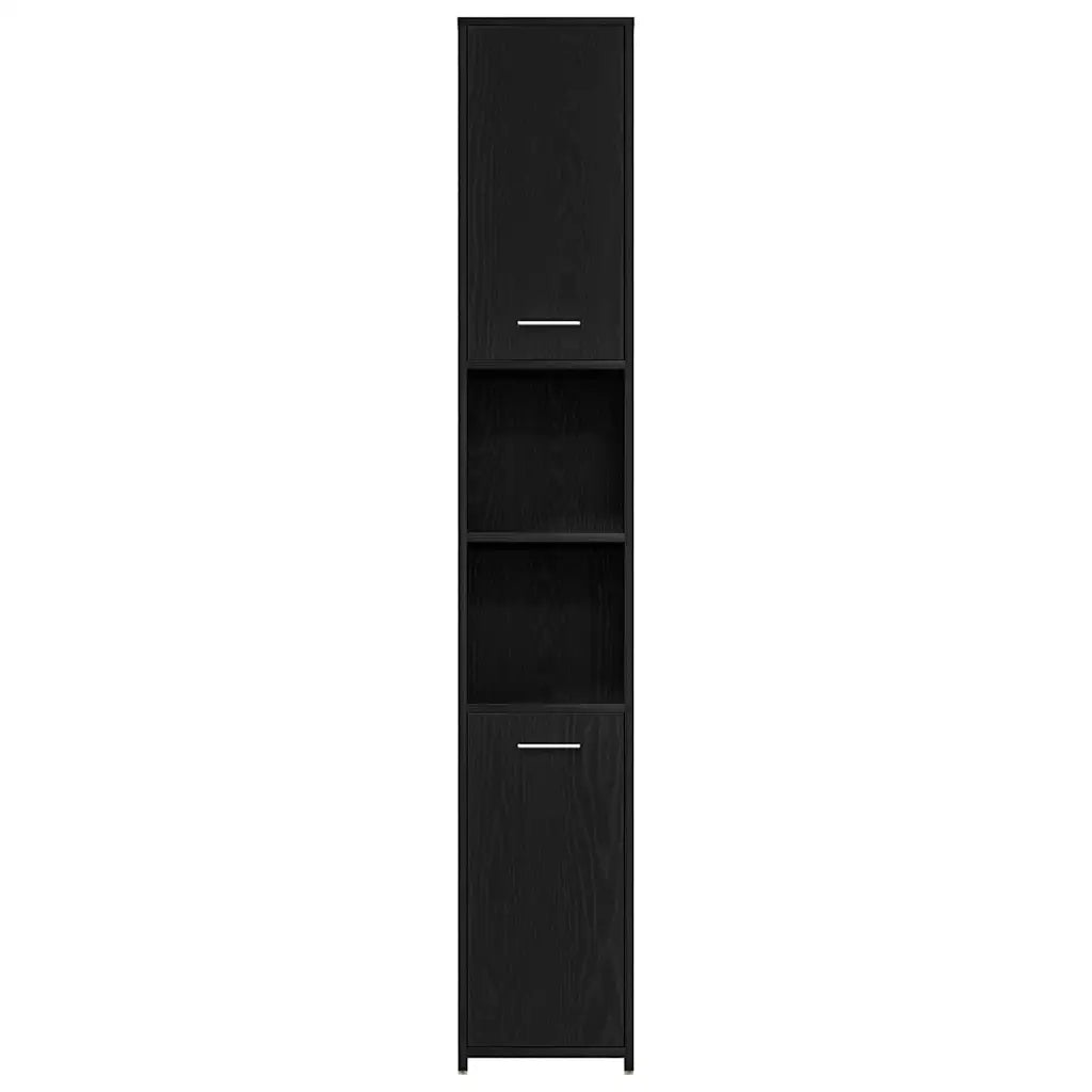 Set di mobili per il bagno 3 pcs Rovere Nero Legno multistrato 3332507
