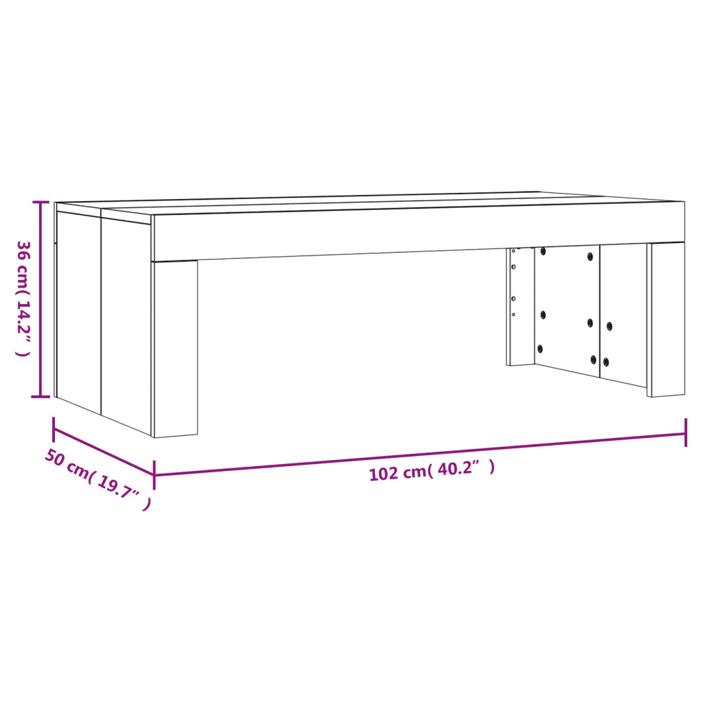 Tavolino da Salotto Grigio Sonoma 102x50x36cm Legno Multistrato 823372