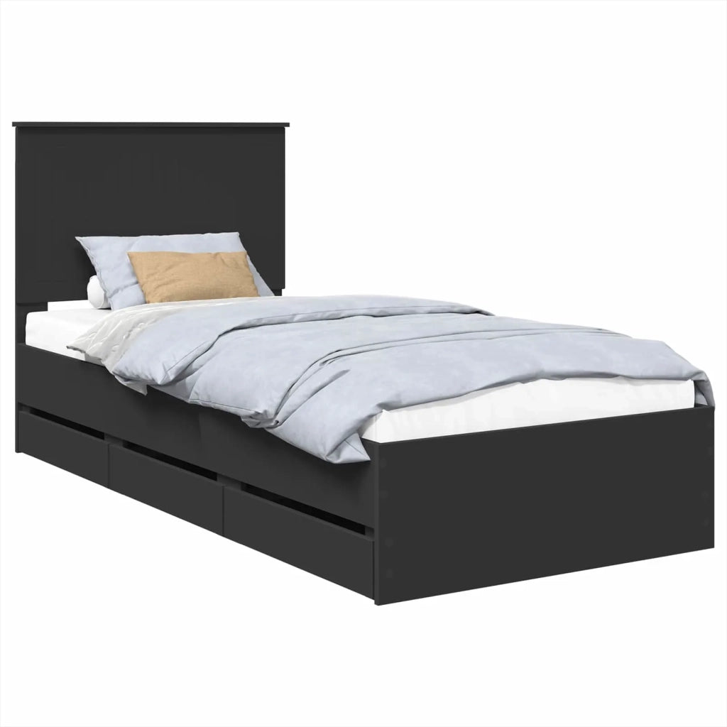 Struttura del letto Nero 90 x 200 cm Legno Ingegnerizzato 3411153