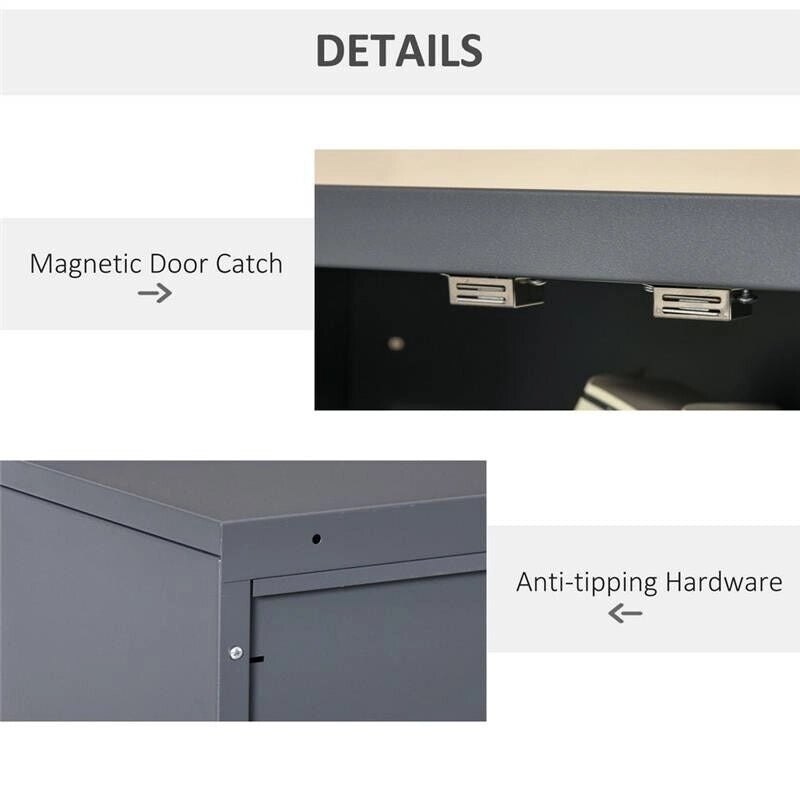 MOBILETTO MULTIUSO A 2 ANTE STILE INDUSTRIAL 75X33X110 CM GRIGIO