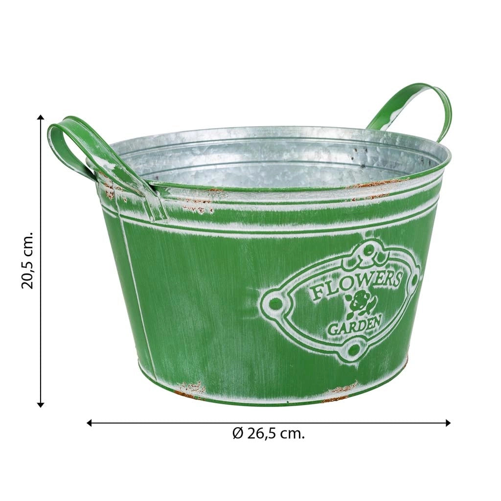 Lavabo in metallo verde 34xp26,5x16/20,5hb:20,5
