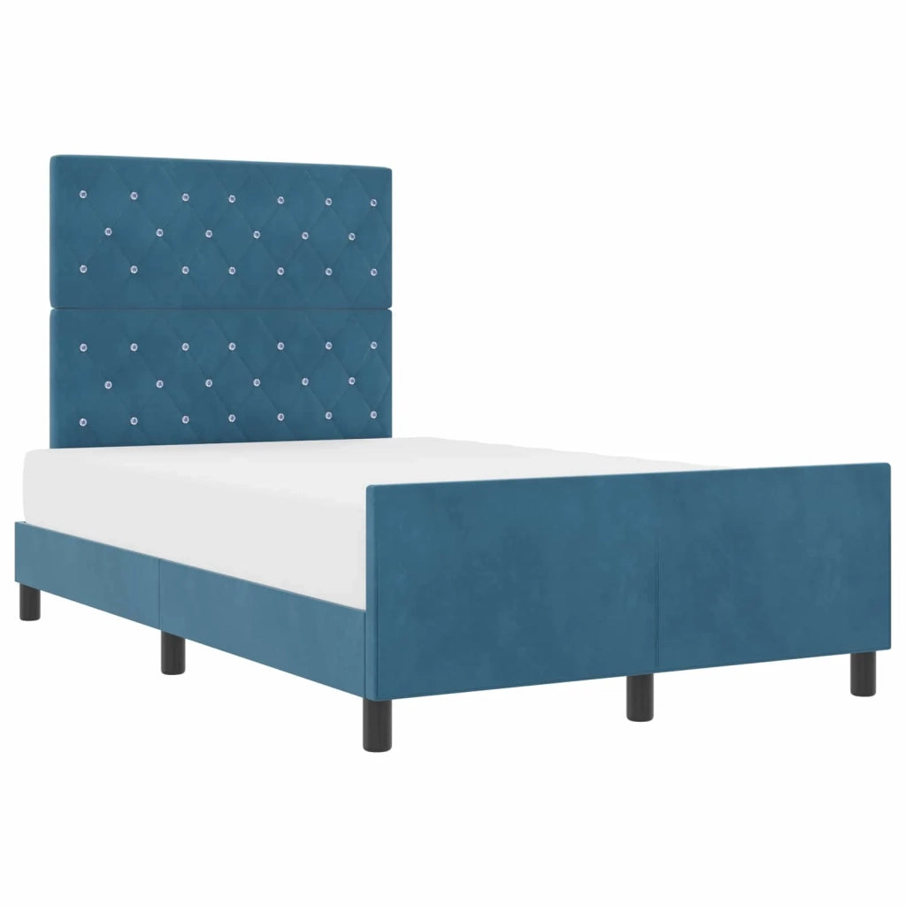 Letto a molle con testiera Blu Scuro 120 x 200 cm Velluto 3344865