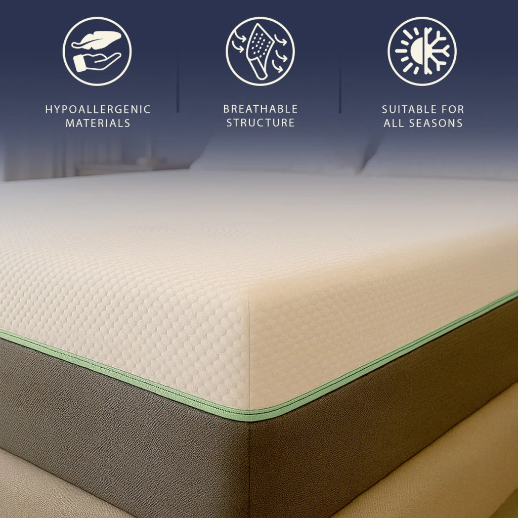 Materasso 120x190 Molle e Memory Foam Alto 25 cm | Anallergico, Traspirante, Sfoderabile | Prodotto in Italia