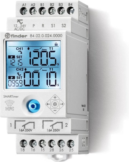 Timer Slimme Programmabile a Doppio Canale 16A con NFC - 84.02.0.024.0000 - E3WS3