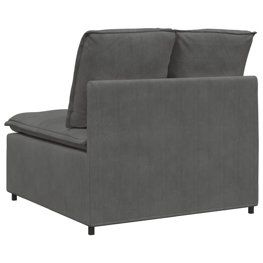 Modulo Centrale Divano Modulare con Cuscini Grigio Scuro 100 cm 154797