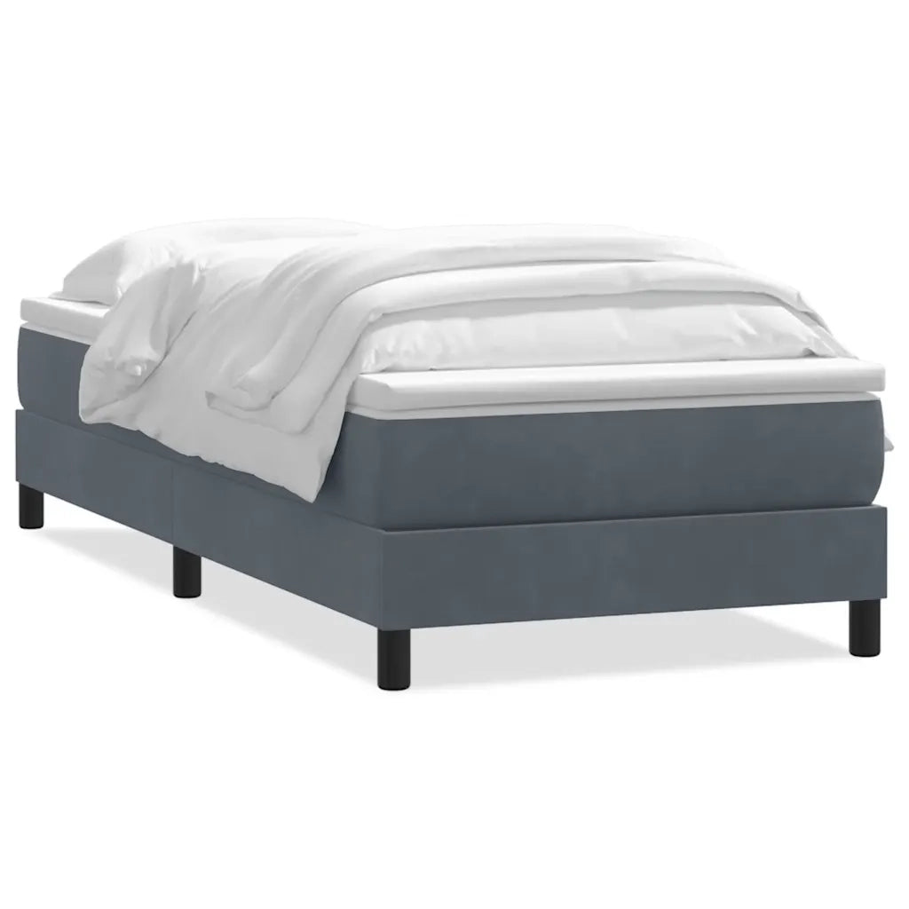 Giroletto a Molle con Materasso Grigio Scuro 80x210 cm Velluto 3315898