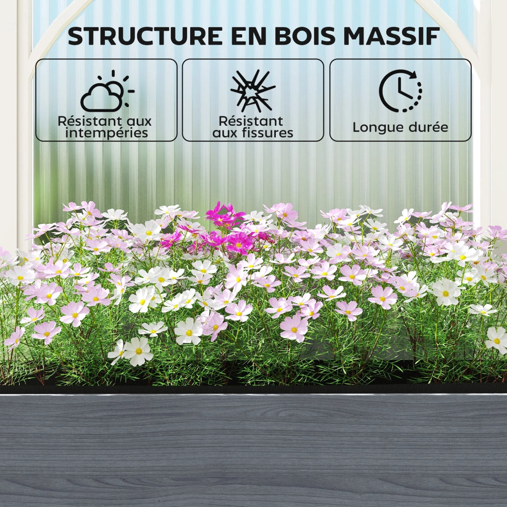 Cassone rialzato da giardino con piedini ¨C Xylo ¨C grigio, tessuto non tessuto, 98x37x90 cm