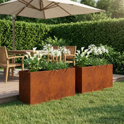 Vaso da giardino 2 pz Ruggine 100 x 20 x 49 cm Acciaio Corten 8005861