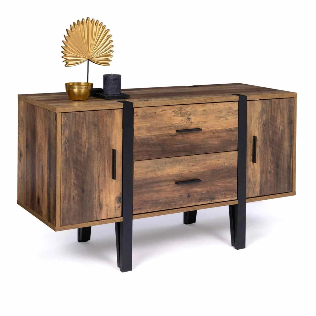 IDMarket - AUSTRIA Credenza bassa da 105 cm con gamba a perno in legno