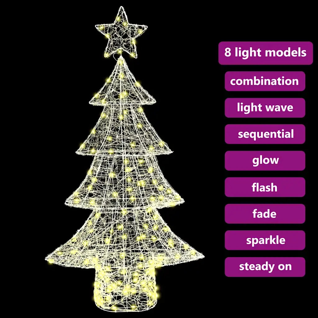 Albero di Natale con 160 LED-Luci decorative natalizie Bianco caldo 150 cm Acrilico 109524
