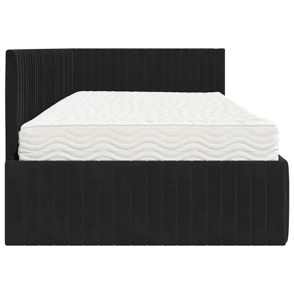 Struttura Letto Angolare con Materasso 2 pcs Nero Velluto 3393823