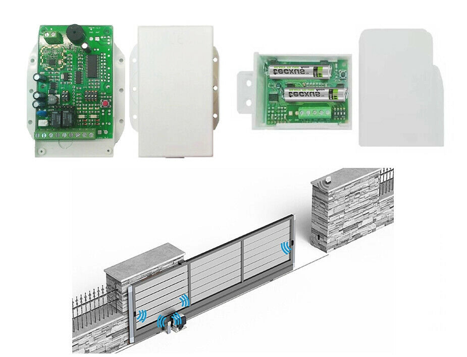 KIT GESTIONE COSTE DI SICUREZZA WIRELESS 868MHZ RADIO BAND TX + RX 12V 24V NA NC