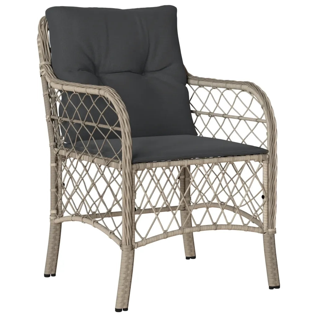 Set Pranzo da Giardino 5pz con Cuscini Grigio Chiaro Polyrattan 3212169