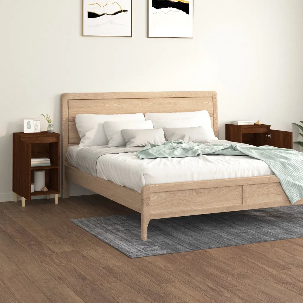 Comodini 2 pz-Set di 2 Tavolino da notte Rovere Marrone 40x35x70 cm in Legno Multistrato 830605