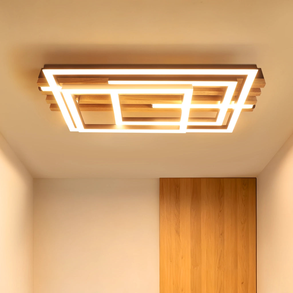 ZMH Plafoniera LED rettangolare moderna nera 41W con funzione memoria e telecomando incluso adatta per cucina soggiorno