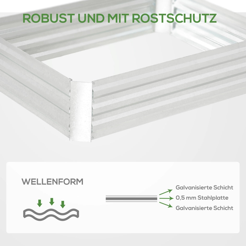 Hochbeet in acciaio per giardino balcone ¨C zephmum ¨C 120x90x30cm