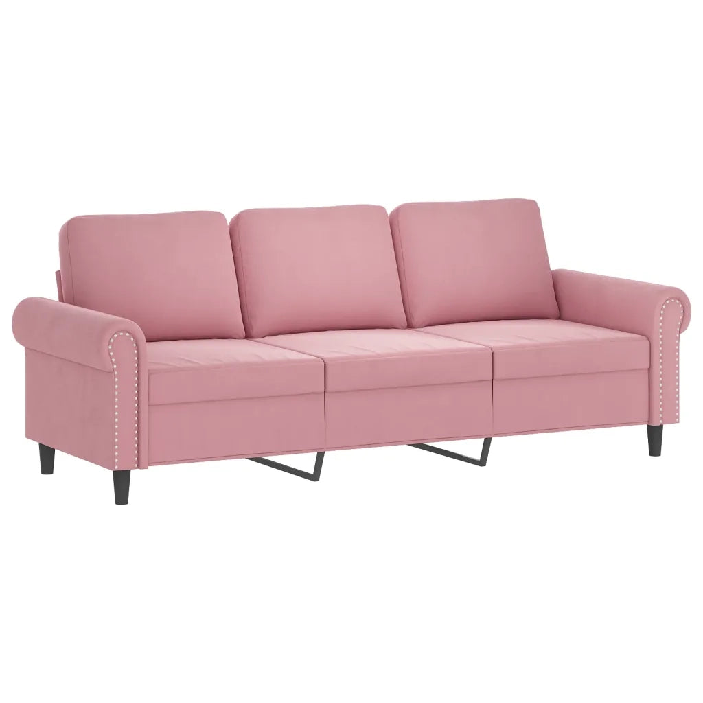 Set di Divani 3 pz con Cuscini rosa in Velluto 3202173