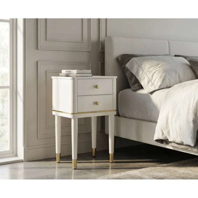Comodino Camille Bianco cm 40x30x71