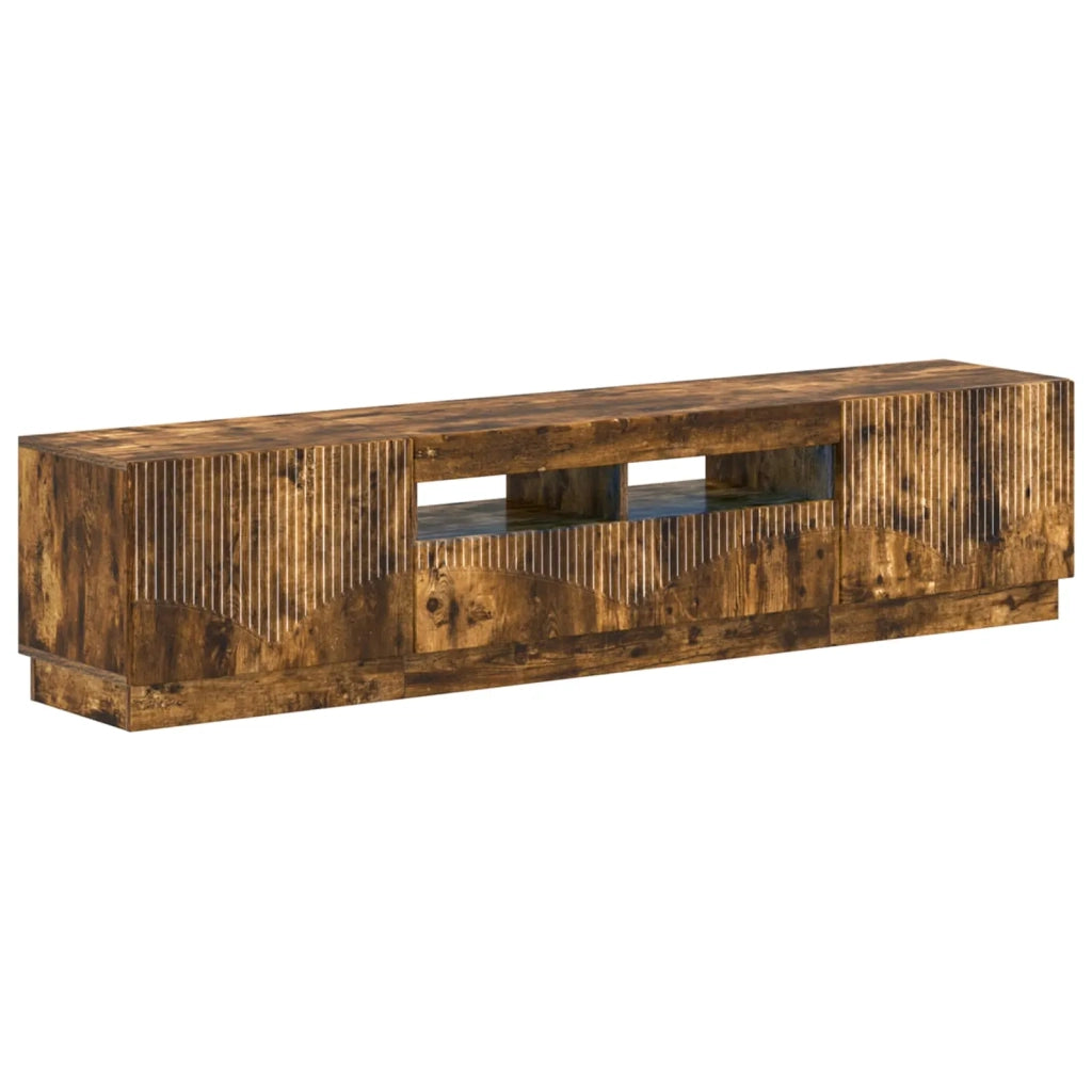 Mobile TV LED a 5 pezzi Rovere Fumo Legno ingegnerizzato 3416846