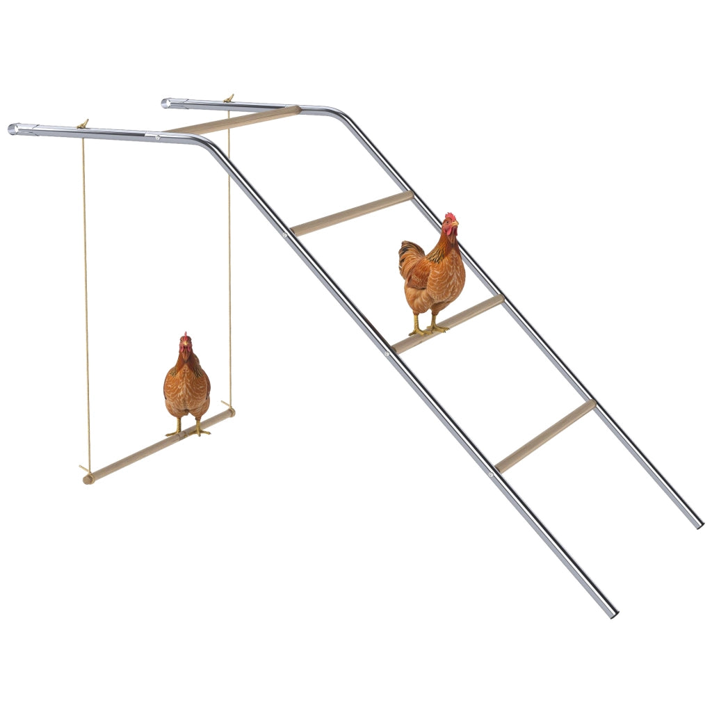 Gioco per Polli in Legno ¨C Minimal ¨C 82x150x110 cm Argento