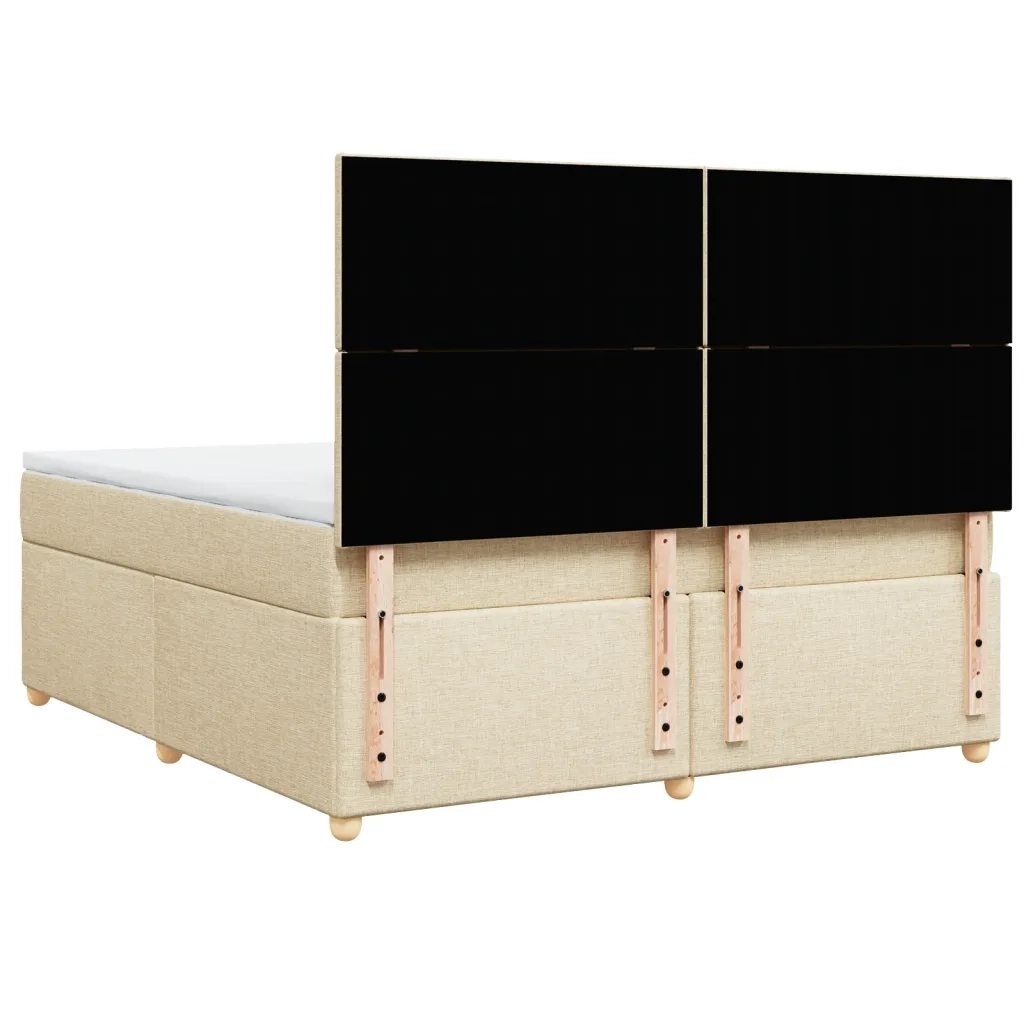 Giroletto a Molle con Materasso Crema 180x200 cm in Tessuto 3291357