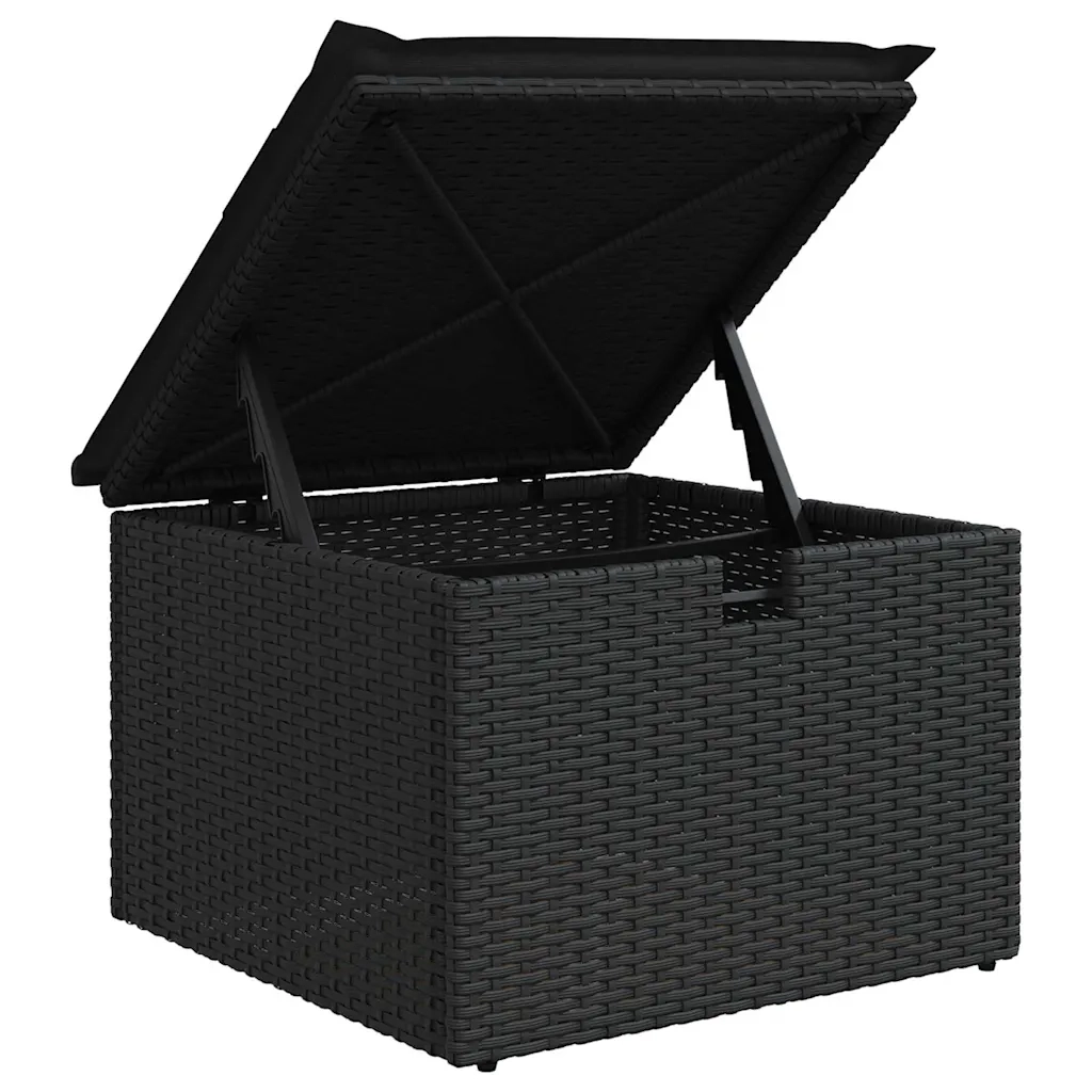 Set Divano da Giardino con cuscino 4 pcs Nero Poly Rattan 3359352