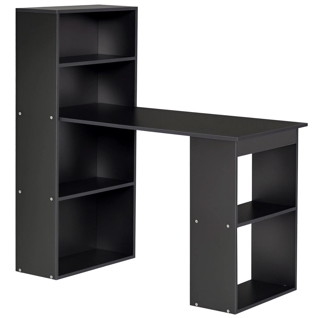 Scrivania Computer con Cassetti e Ripiani ¨C zephmum ¨C Nero 120x55x120 cm