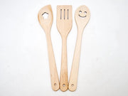 Set di utensili in legno per cucina di alta qualità, piccola con 3 pezzi - cucchiai in legno di betulla