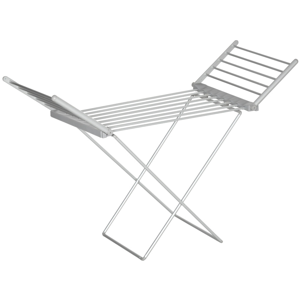 Stendino Elettrico Pieghevole con Ali Riscaldato ¨C Minimal ¨C Argento 144x53x91