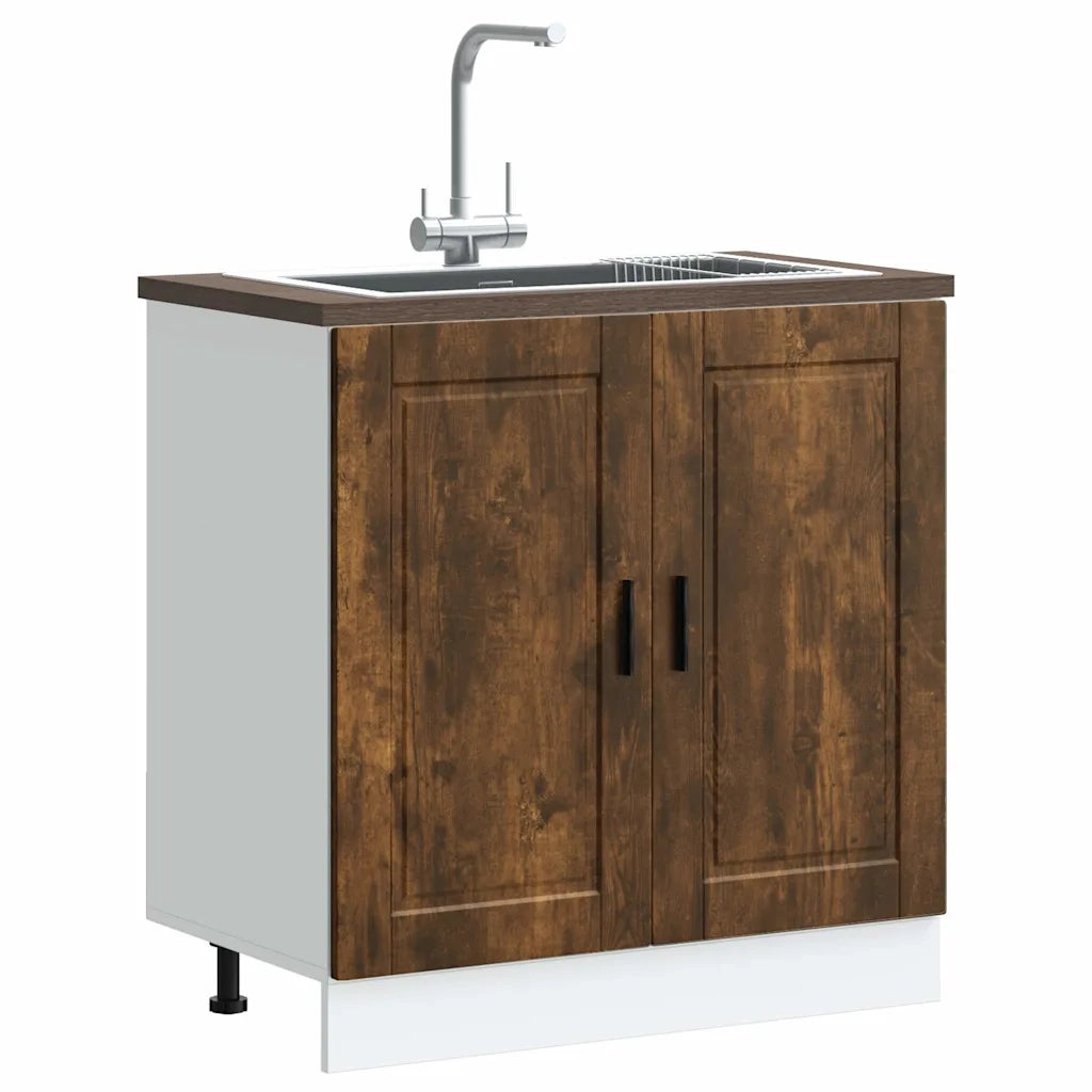 Mobile base lavello-Armadietto da bagno Porto Rovere Fumo 80x46x81,5 cm Truciolato