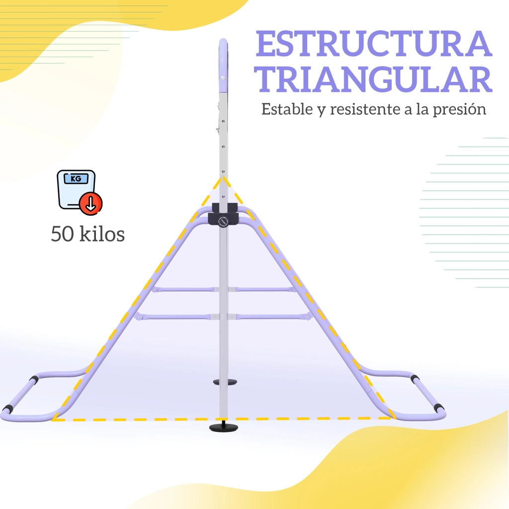 Barra per Trazioni Regolabile in Altezza ¨C Minimal ¨C 5 Livelli, Anelli, Pieghevole, Viola