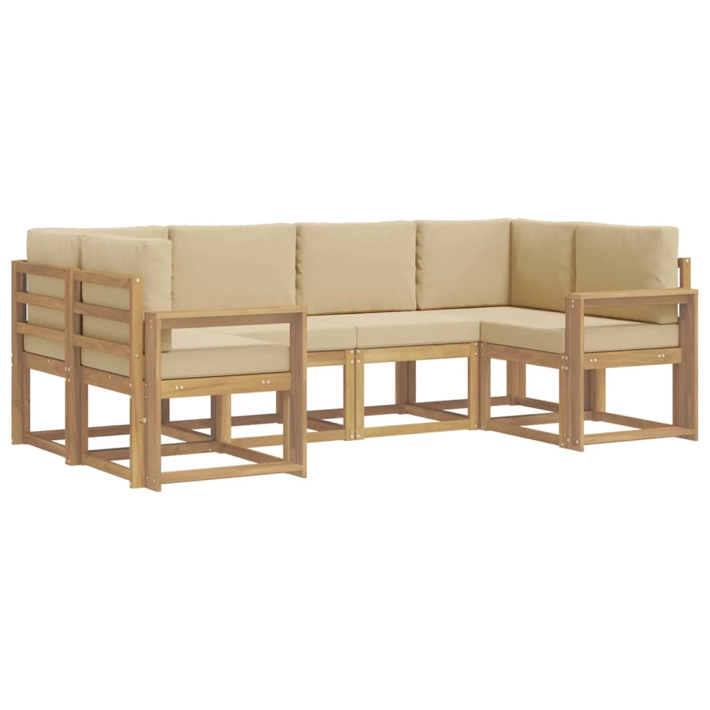 Set di divani da esterno 6 pz Bianco e Beige 3388127