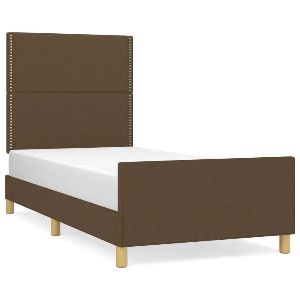 Giroletto senza Materasso Marrone Scuro 100x200 cm Tessuto 3124955