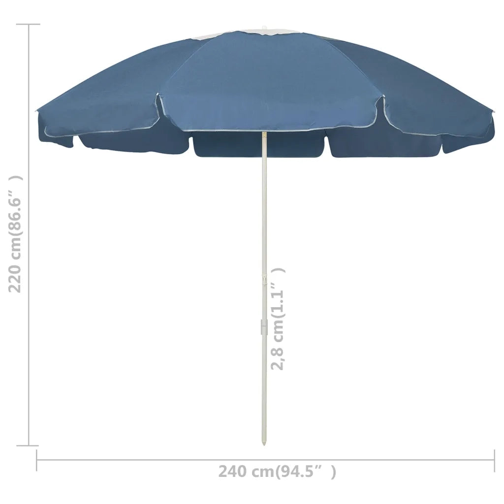 Ombrellone da Spiaggia Blu 240 cm 314712