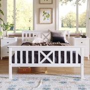 Letto matrimoniale in legno composto da struttura con rete a doghe, letto in legno con testiera - 140 x 200 cm, pino massello, letto per bambini, lett