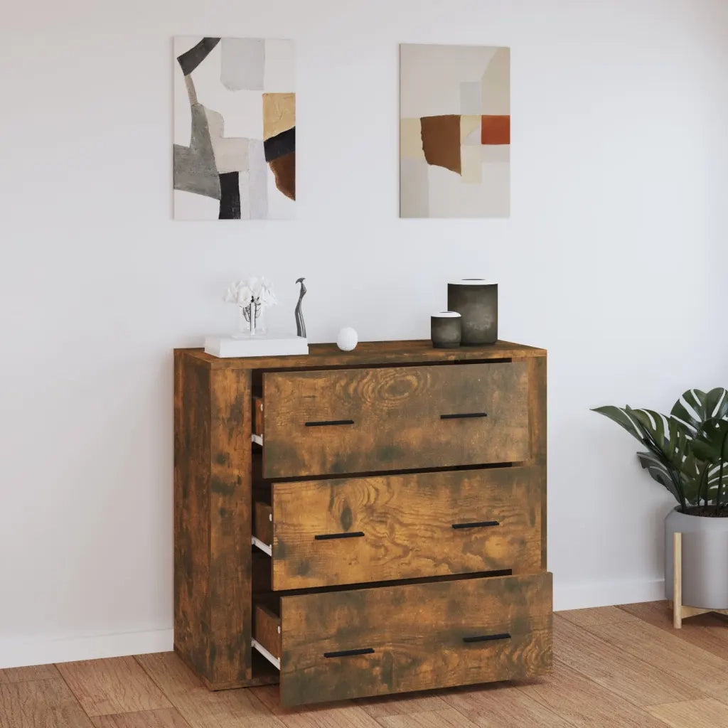 Credenza-Buffet-Armadio da cucina Rovere Fumo 80x33x70 cm in Legno Multistrato