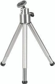 Mini-tripode con testa di sfera 3D - tripode per smartphone e fotocamera - argento - metallo
