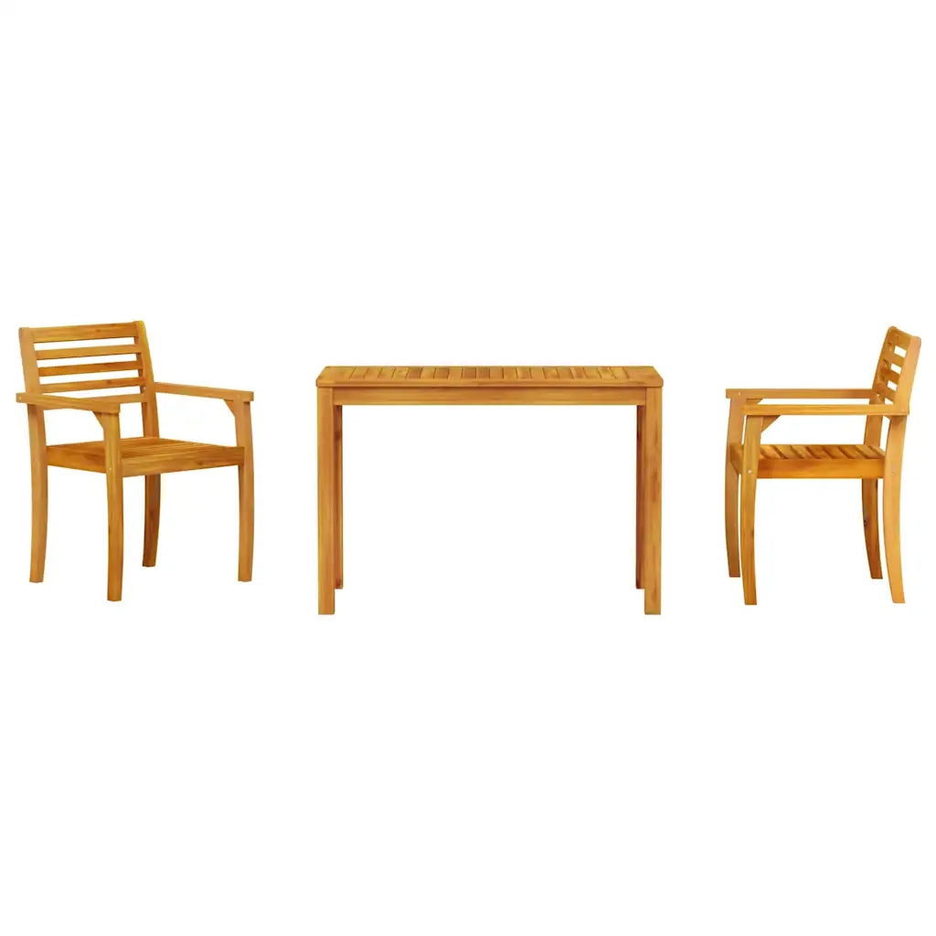 Set da Pranzo per Giardino 3 pcs Marrone