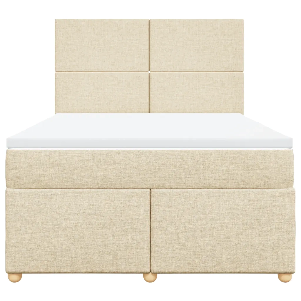 Giroletto a Molle con Materasso Crema 140x19 cm in Tessuto 3291273