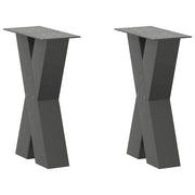 Set di 2 gambe regolabili per tavolino da caffè a forma di X 38 x 42 cm design moderno linee pulite acciaio antracite 02_0057226